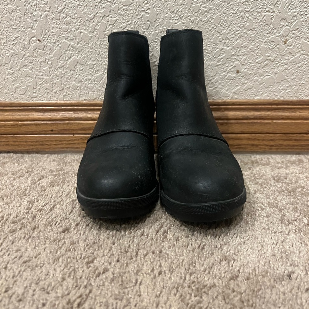SOREL JOAN WEDGE Black Ankle Boots